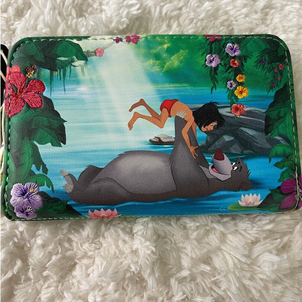 Loungefly Disney Jungle Book Bare Necessities Zip Around Wallet NEW Mowgli Baloo - Picture 3 of 10